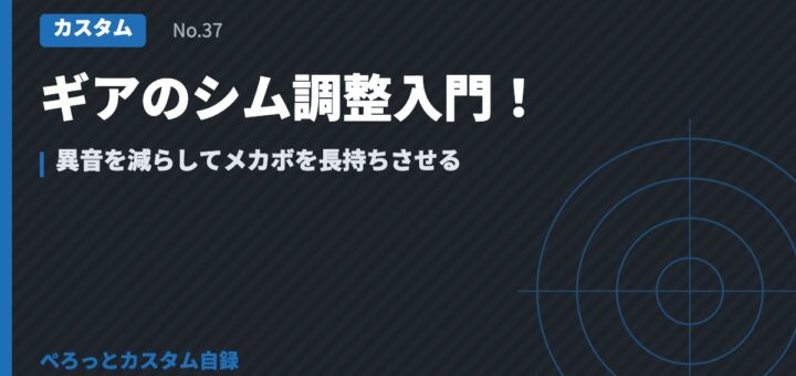 ギアのシム調整入門！異音を減らしてメカボを長持ちさせる