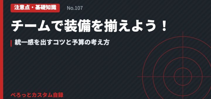 チームで装備を揃えよう！統一感を出すコツと予算の考え方